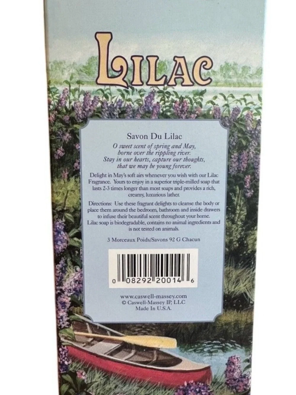 Caswell-Massey Lilac Floral Soap - set of 3 bars - Vintage and Discontinued
